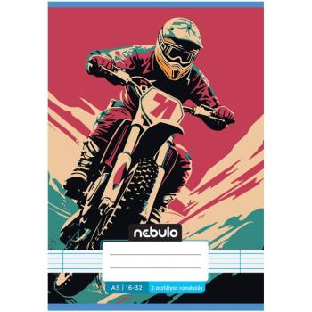 Nebulo: Tűzött 2. osztályos cross motor mintás vonalas füzet 16-32 A/5