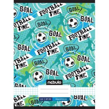 Nebulo: Tűzött kockás Football time feliratos füzet 87-32 A/4 kép