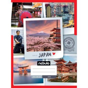 Nebulo: Tűzött sima Japán mintás füzet 80-32 A/4 kép