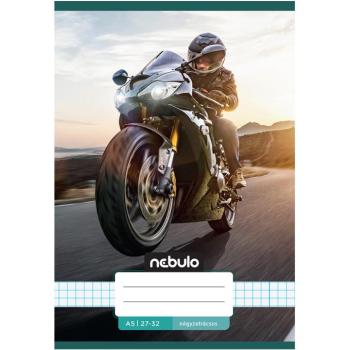 Nebulo: Tűzött versenymotor mintás kockás füzet 27-32 A/5 kép