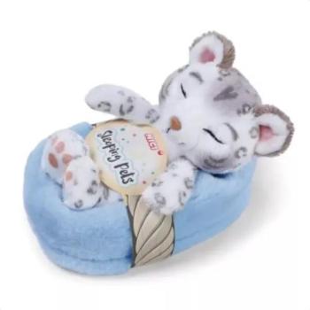 Nici: Alvó hópárduc plüssfigura kosárban - 12 cm kép