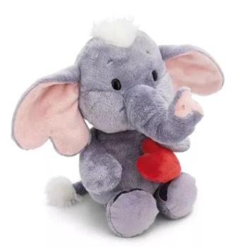 Nici: Elefánt plüssfigura mágneses szívvel - 32 cm, szürke