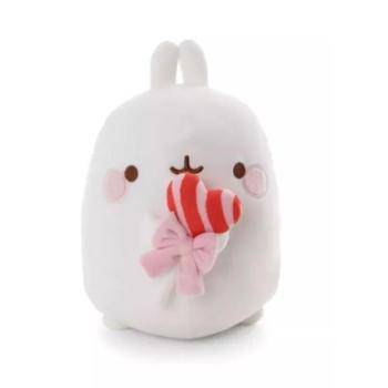 Nici: Molang, a nyuszi nyalókával plüssfigura - 12 cm kép