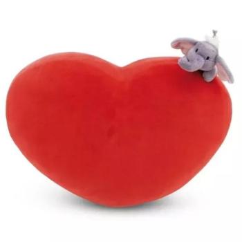Nici: Szív formapárna elefánt plüssfigurával - 42 cm kép