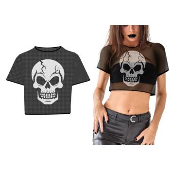 Női crop top - Koponya
