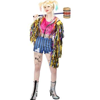 Női Harley Quinn jelmez rojtokkal - Ragadozó madarak Méret - felnőtt: L kép