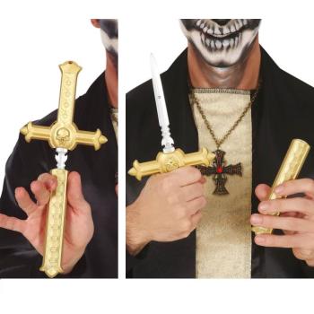 Nyaklánc - Halloween kereszt és tőr