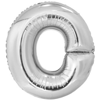 O betű fólia lufi 86 cm - ezüst kép