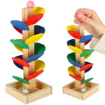 Oktatási fa kockák labdapálya Montessori labdapálya kép