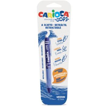 Oops kék kitörölhető nyomógombos toll 0,7mm - Carioca kép