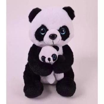 Pandamaci plüssfigura kicsinyével - 20 cm kép
