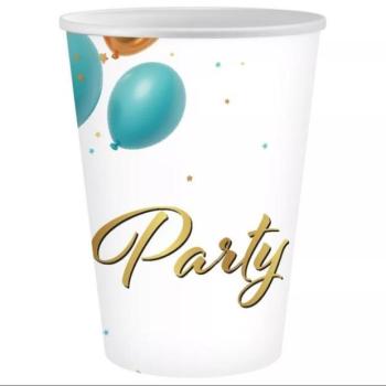 Papírpohár Party felirattal, 250 ml - 6 db-os kép