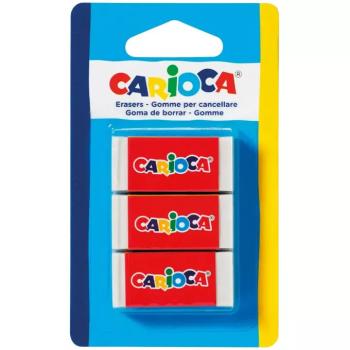 Papírtokos radír 3db-os szett - Carioca kép