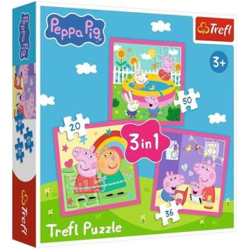 Peppa malac - 3 az 1-ben 20, 36, 50 db-os puzzle - Trefl kép