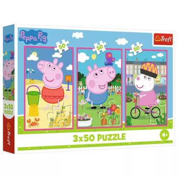 Peppa malac a barátság ereje 3x50db-os puzzle - Trefl kép