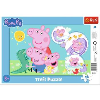 Peppa malac családi móka 15db-os keretes puzzle - Trefl