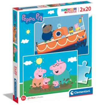 Peppa malac Supercolor 2 az 1-ben 2x20db-os puzzle - Clementoni kép