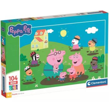 Peppa malac Vidám pocsolyaugrálás 104 db-os maxi puzzle – Clementoni