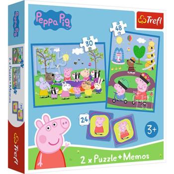 Peppa malacos 2 az 1-ben puzzle és memóriajáték - Trefl kép