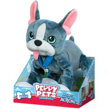 Peppy Pets: Francia bulldog plüss kutya pórázzal 28cm kép