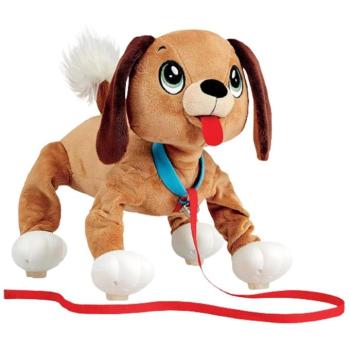 Peppy Pups: Barna plüss kutya pórázzal 28cm kép
