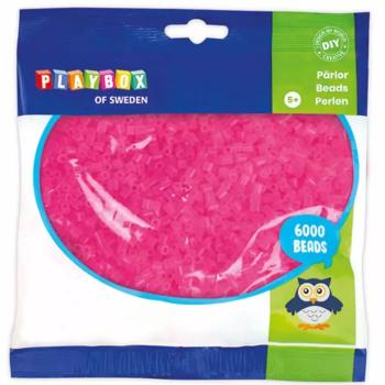 PlayBox: 5mm-es MIDI áttetsző vasalható gyöngy pink színben 6000db-os csomag kép