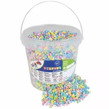 PlayBox: 5mm-es MIDI pasztell színű vasalható gyöngy szett vödörben 10.000db-os csomag kép