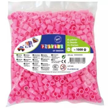 PlayBox: 9mm-es XL MAXI vasalható gyöngy 1000db-os csomag rózsaszín színben kép