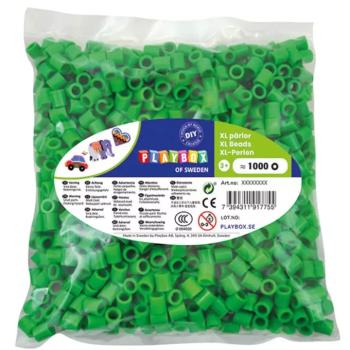 PlayBox: 9mm-es XL MAXI vasalható gyöngy 1000db-os csomag zöld színben kép