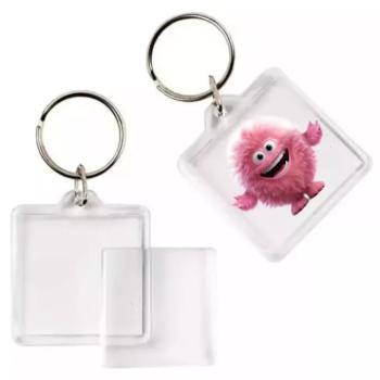 PlayBox: Átlátszó négyszögletes kulcstartó 4x4cm 1db kép