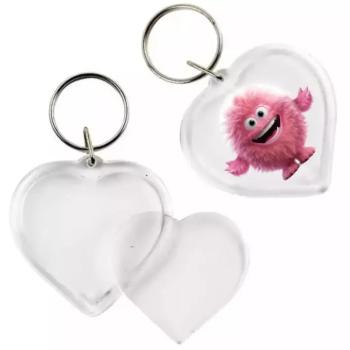 PlayBox: Átlátszó szív alakú kulcstartó 5cm-es átmérő 1db kép