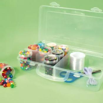 Playbox: Áttetsző tárolódoboz 2 rekesszel 26x13x6cm kép
