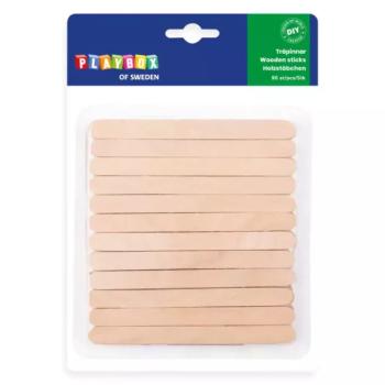 PlayBox: Dekorációs fa pálcák lekerekített sarkokkal 110x10mm 96db-os csomag kép