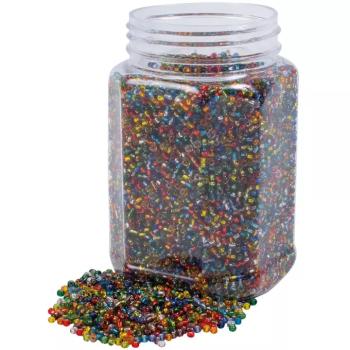 PlayBox: Fűzhető színes műanyag áttetsző gyöngyök 2-3 mm 500g kép