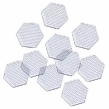 PlayBox: Hatszög alakú alaplap csomag 5mm-es MIDI vasalható gyöngyökhöz 7,5cm 10db-os szett kép