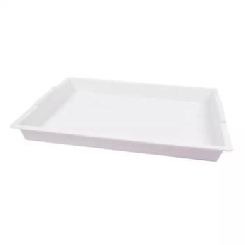 PlayBox: Műanyag fehér füles tálca 41x31cm