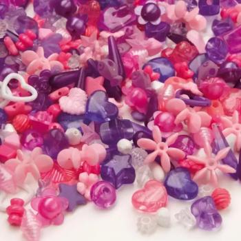 PlayBox: Műanyag fűzhető gyöngyök 1000db-os szett pink és lila színekben kép