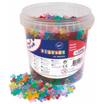 PlayBox: Műanyag színes és átlátszó gyöngy szett 2200 db-os kép