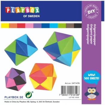 PlayBox: Origami papír 500 db-os szett 15x15cm kép