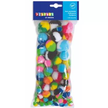 PlayBox: Színes 100 db-os pompon szett többféle méretben kép