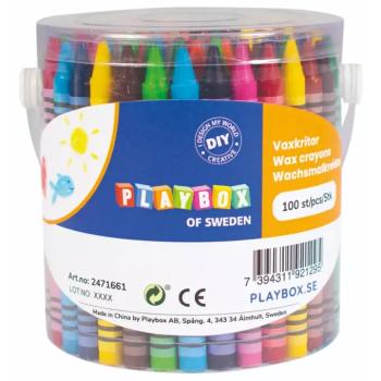 PlayBox: Színes 100 db-os zsírkréta szett dobozban kép