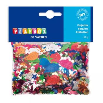 PlayBox: Több méretű, színű és formájú flitterek 50g-os csomag kép