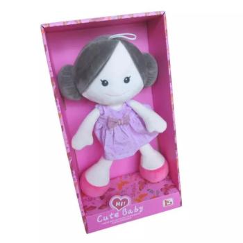 Plüss játékbaba lila ruhában - 30 cm-es kép