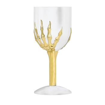 Pohár szárral, csontvázkézzel, 18 cm kép