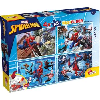 Pókember 2 az 1-ben maxi 4x48db-os puzzle és színező 35x25cm - Lisciani kép
