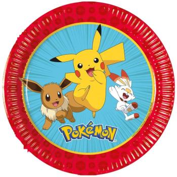 Pokémon 8db-os papírtányér szett 20cm-es kép