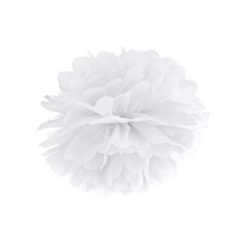 Pompom virág - fehér 35 cm