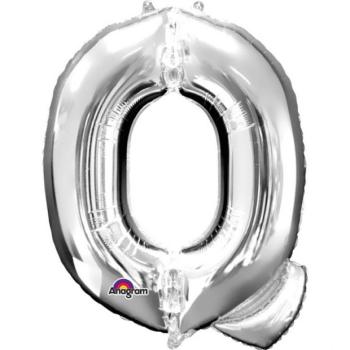 Q betű fólia lufi 86 cm - ezüst kép