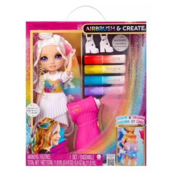 Rainbow High: Airbrush & Create színezhető baba festékszóróval - Lila szemű kép