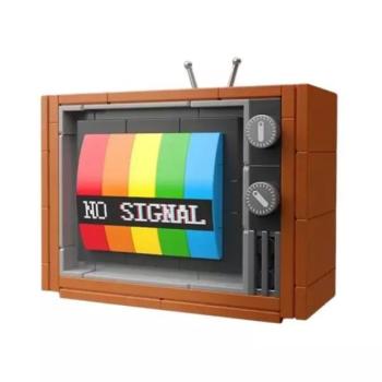 Retro színes TV építőkocka kép